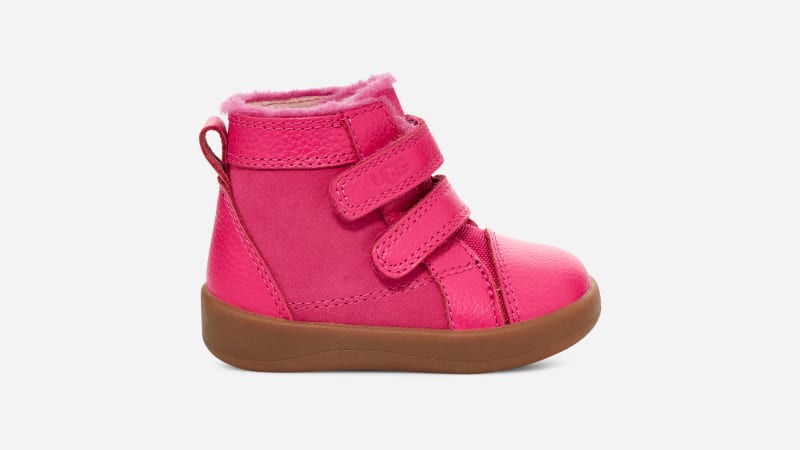 ugg basket baby rennon ii in berry, taille 16, cuir