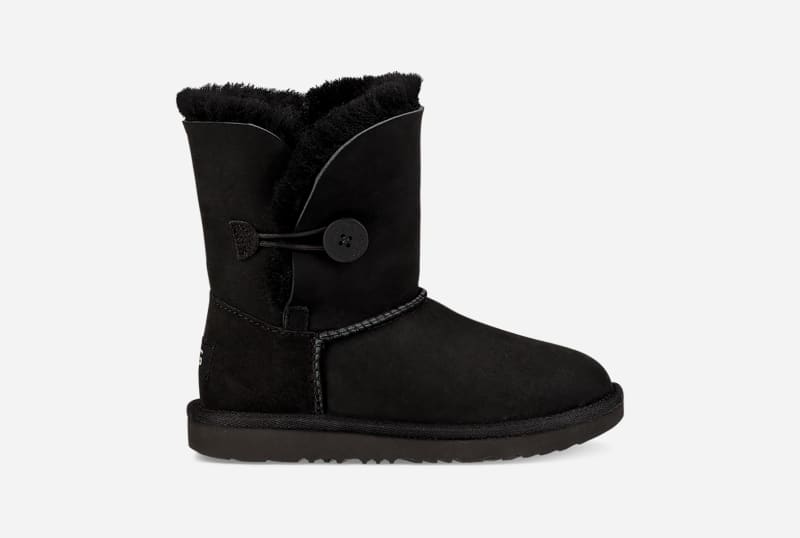 UGG Short Bailey Button II Boot for Kids in Black