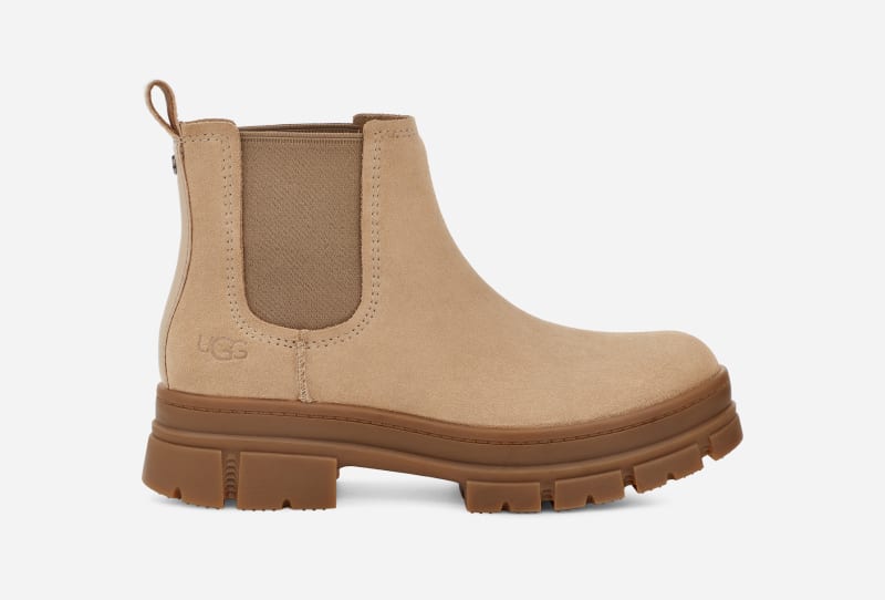 UGG Women's Ashton Chelsea Suede Leather Boots in Mustard Seed