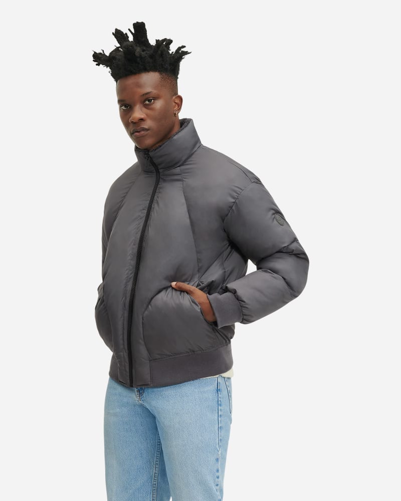 UGG Damion Sherpa Puffer Jacket for Men in Dark Ash