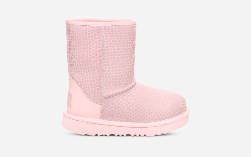 UGG Toddlers' Classic II Gel Hearts Suede Classic Boots in Pink