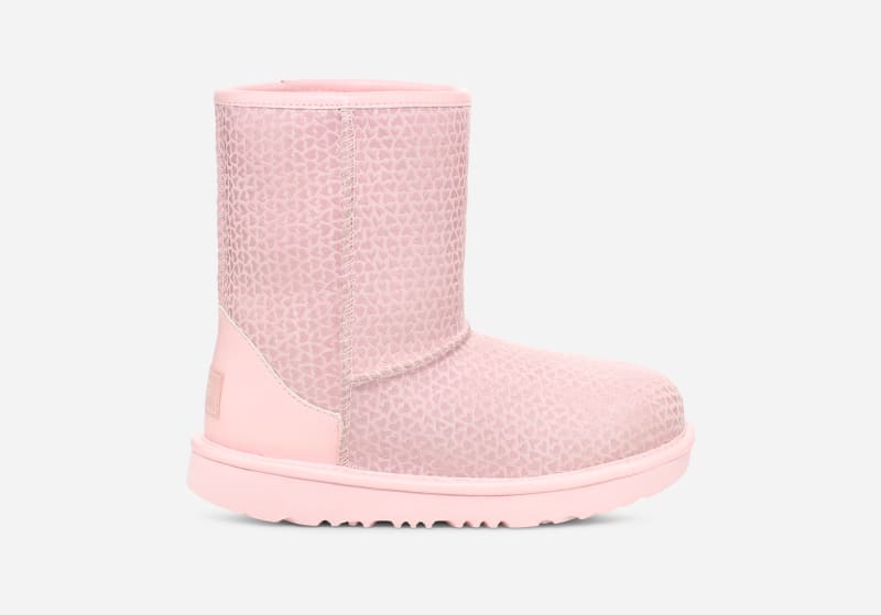 UGG Kids' Classic II Gel Hearts Suede Classic Boots in Pink
