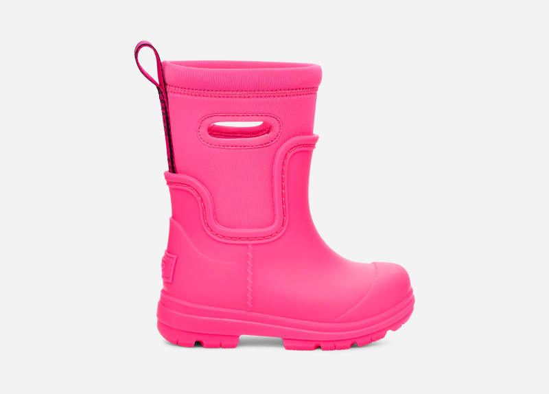 UGG Toddlers' Droplet Mid Synthetic/Textile Rain Boots in Taffy Pink