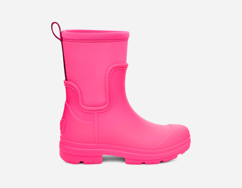 UGG Kids' Droplet Mid Synthetic/Textile Rain Boots in Taffy Pink