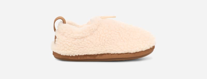 UGG Toddlers' Plushy Slipper Faux Fur/Textile/Recycled Materials Slippers in Natural/Chestnut