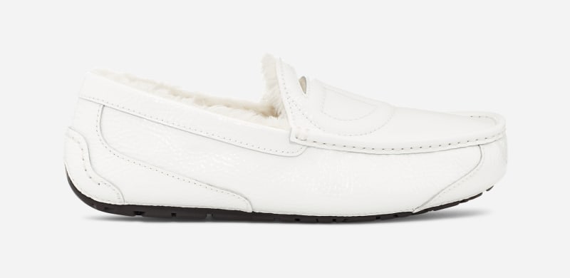 UGG x TELFAR Loafer Crinkle Leather Slippers in White