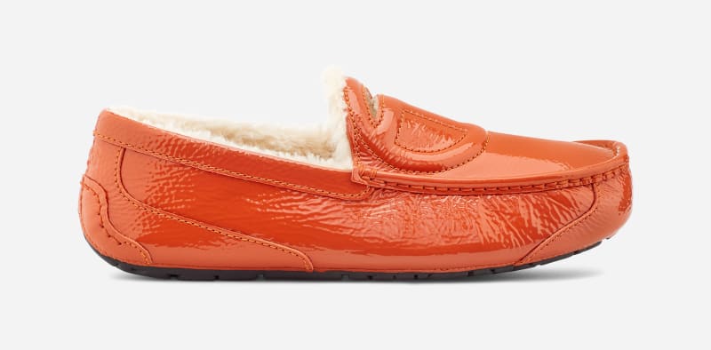 UGG x TELFAR Loafer Crinkle Leather Slippers in Spicy Pumpkin