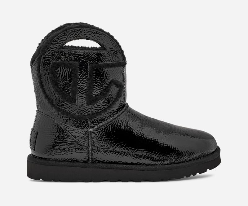 UGG x TELFAR Logo Mini Sheepskin Classic Boots in Black