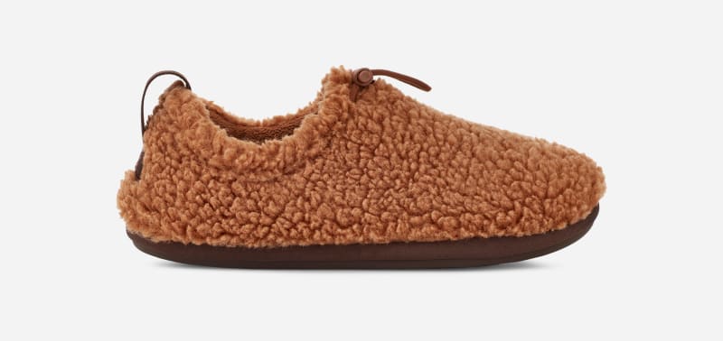 UGG Women's Plushy Slipper Faux Fur/Textile/Recycled Materials Slippers in Hardwood