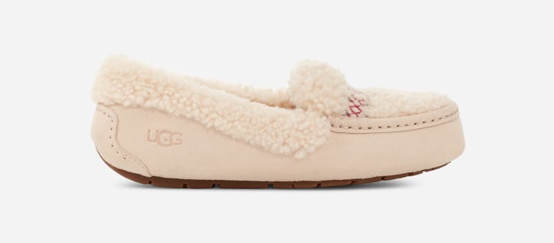 UGG Women's Ansley UGGbraid Sheepskin/Suede Slippers in Natural