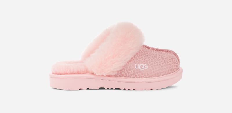 UGG Toddlers' Cozy II Gel Hearts Sheepskin Slippers in Pink