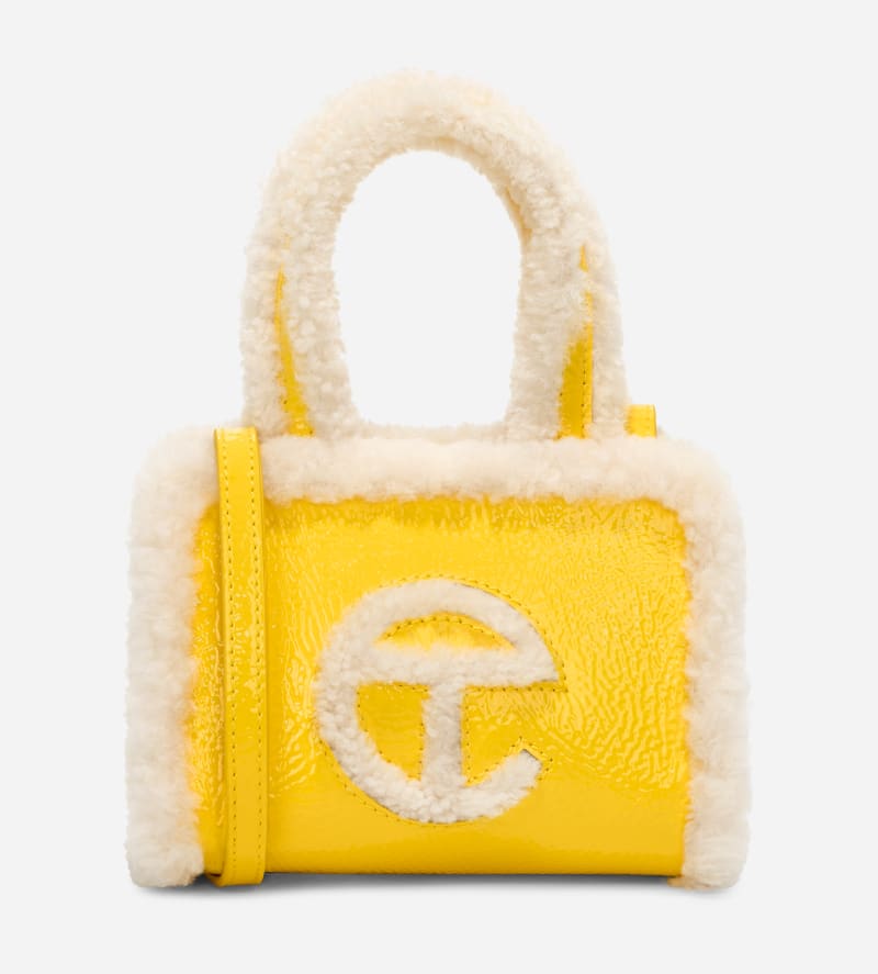UGG x TELFAR Small Shopper Crinkle Leather/Sheepskin Handbags in