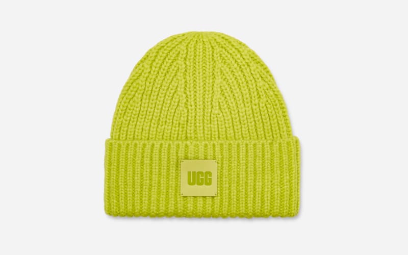UGG Chunky Rib Chapeaux pour Femme in Tennis Green, Taille O/S, Other
