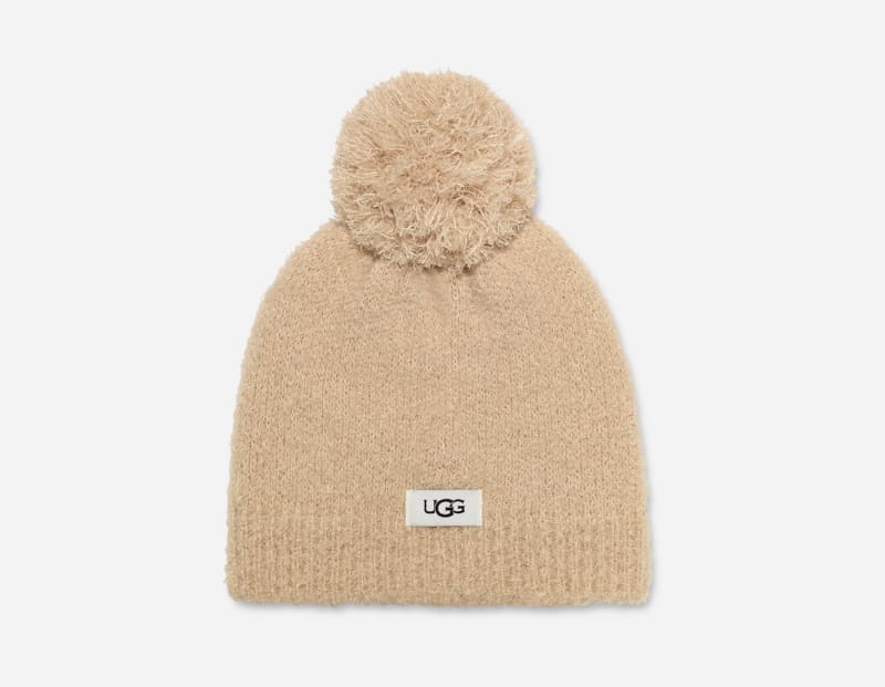 UGG Brushed Wool Hat With Pom