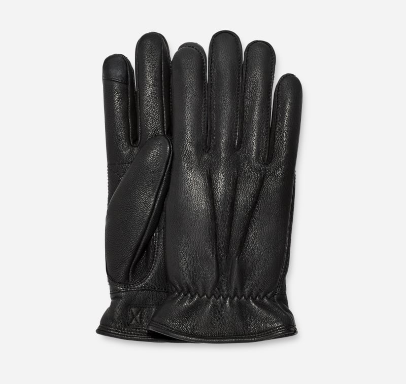 Ugg 3 Point leren handschoen in Black  Polyester