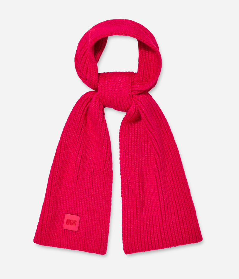 UGG Chunky Rib Knit Scarf for Women in Cerise