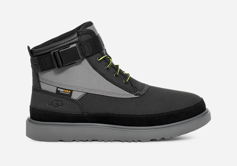 UGG Men's Highland Utility Strap Weather Leather/Nubuck/Textile/Waterproof/Recycled Materials Classic Boots in Black