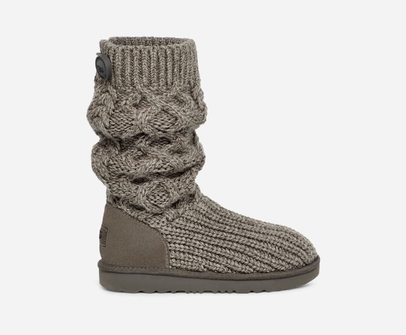 UGG Classic Cardi Cabled Knit Boot in Grey