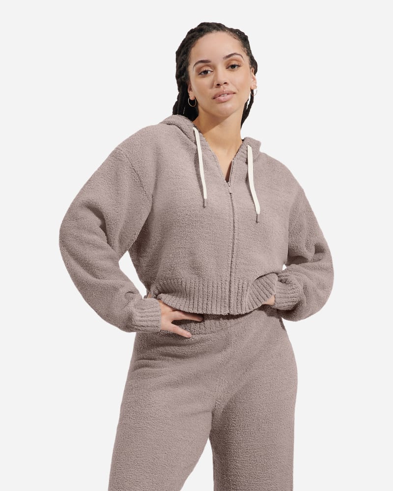 UGG® Hana-hoodie met rits voor Dames in Grey, Maat XS, Polyester