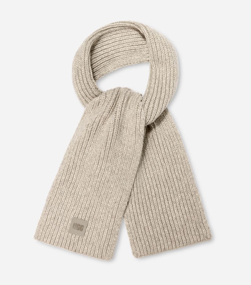 ugg w chunky rib knit scarf in light grey, taille o/s, autre