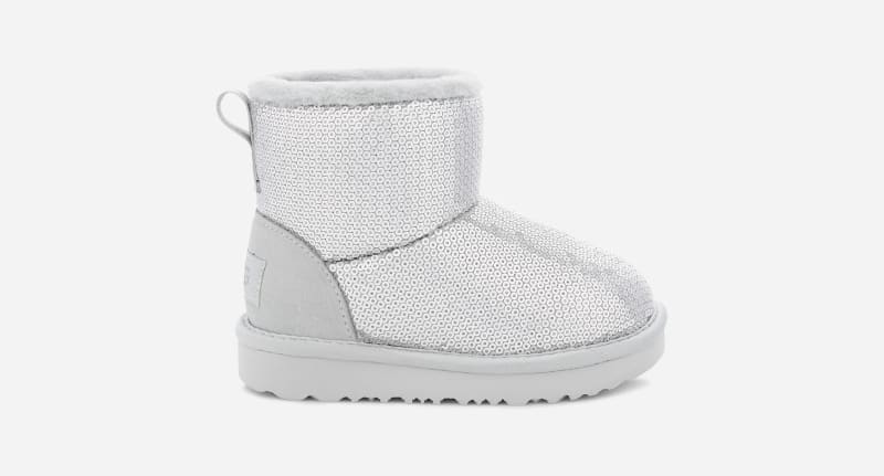UGG Toddlers' Classic Mini Mirror Ball Sequin Classic Boots in Silver