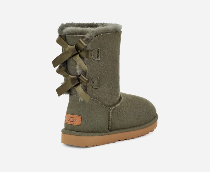 UGG Women's Bailey Bow II Boot Sheepskin Classic Boots in Forest Night