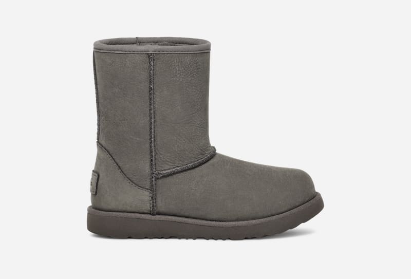 UGG Kids' Classic II Weather Short Leather Classic Boots in Grey