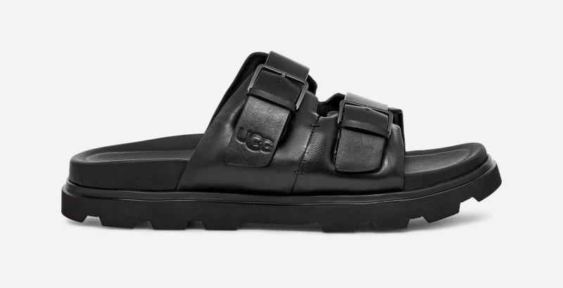 UGG® Men's Capitola Buckle Slide Leather Sandals in Black