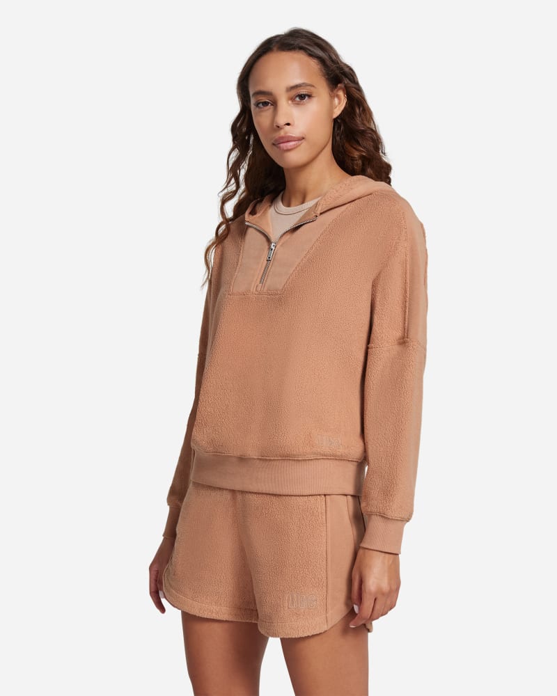 UGG® Women's Stephny Mixed Hoodie Cotton Blend/Recycled Materials in Glaze