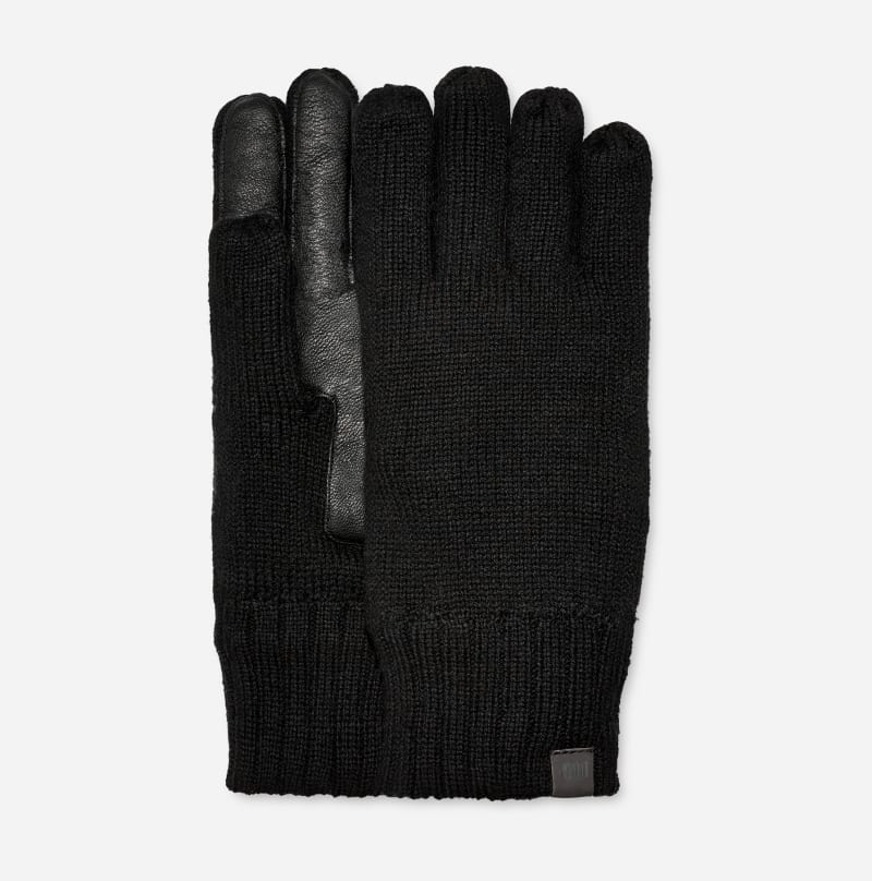 UGG Men's Knit Glove Acrylic Blend/Recycled Materials Gloves in Black