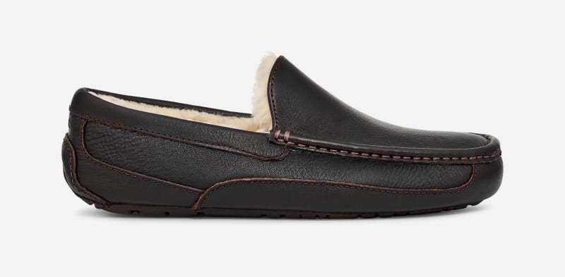 UGG® Men's Ascot Sheepskin Slipper Loafers in Brown