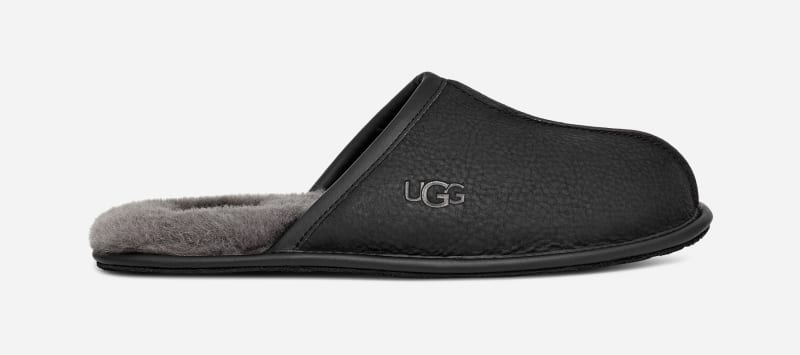 UGG® Men's Scuff Leather Sheepskin Slippers in Brown