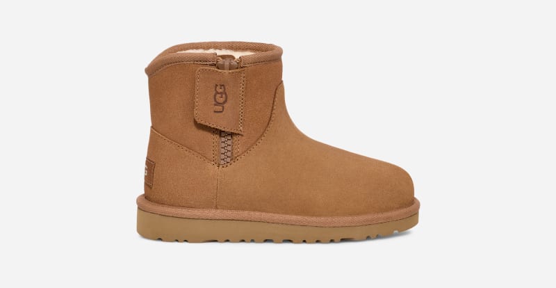 UGG Classic Mini Adri Boot for Kids in Brown, Size 7, Polyester/Wool
