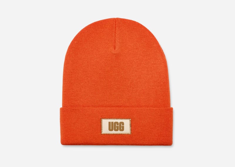 UGG High Crown Beanie for Men in Orange Soda, Size OS, Wool/Polyester
