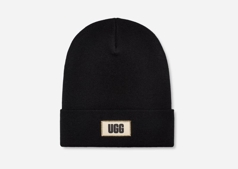 UGG High Crown Beanie for Men in Black, Size OS, Wool/Polyester
