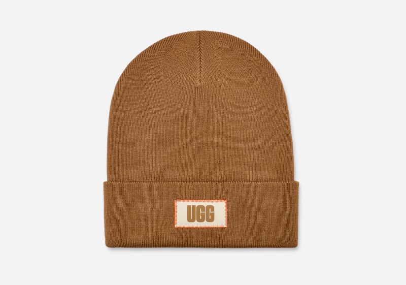 UGG High Crown Beanie for Men in Brown, Size OS, Wool/Polyester