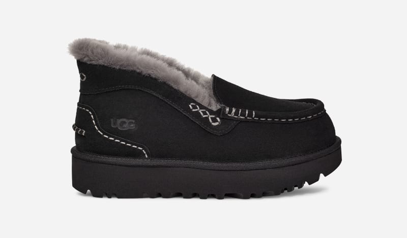 UGG® Women's Ansley Parc Sheepskin Shoes in Black, Size 10