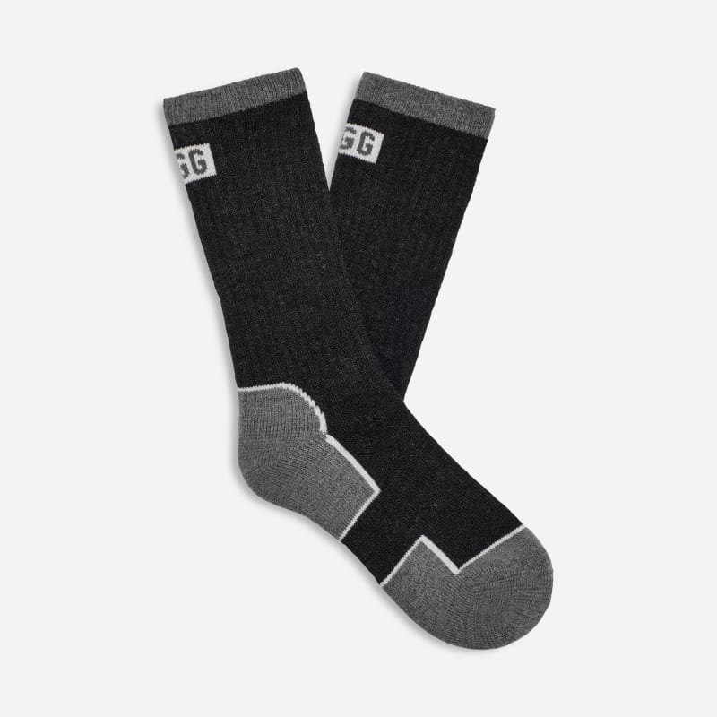 UGG Luann Winter Boot Sock for Women in Tar/Charcoal, Size OS, Wool Blend/Polyester
