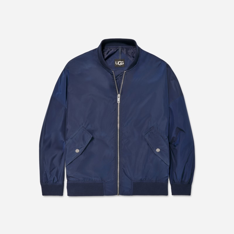 UGG Janiya Bomber Jacket for Women in Blue, Size L/XL, Polyester