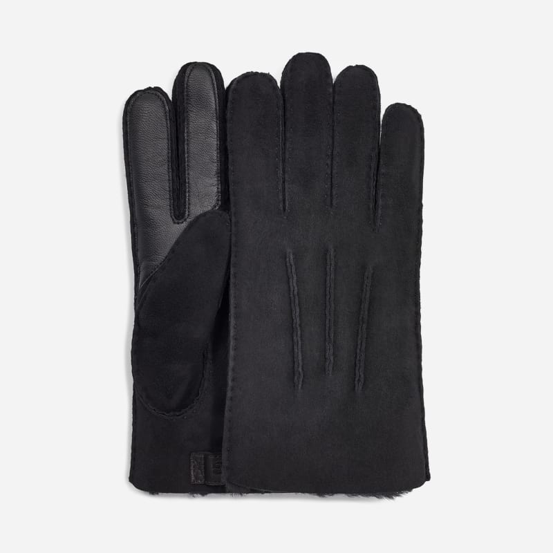 UGG Contrast Sheepskin Tech Glove for Men in Black, Size Large, Shearling/Leather