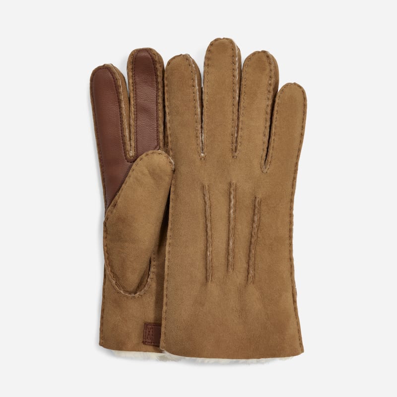 UGG Contrast Sheepskin Tech Glove for Men in Brown, Size Large, Shearling/Leather