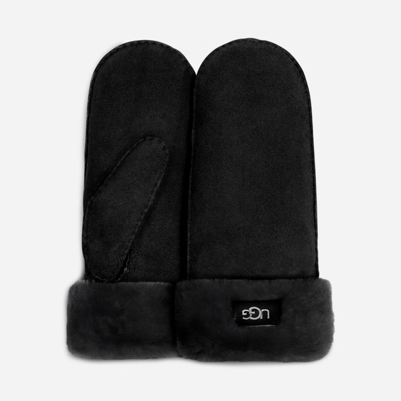 UGG Sheepskin Mitten for Women in Black, Size S/M, Shearling/Leather
