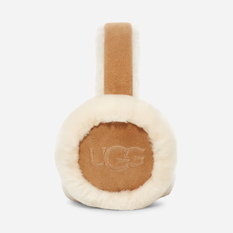 UGG Sheepskin Embroidery Earmuff for Women in Brown, Size OS, Shearling