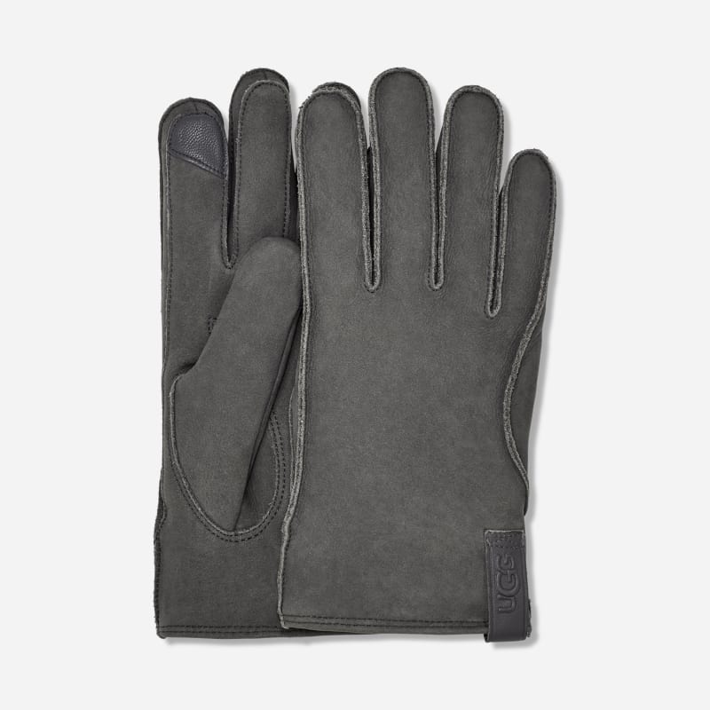 UGG Leather Clamshell Logo Glove for Men in Grey, Size Medium