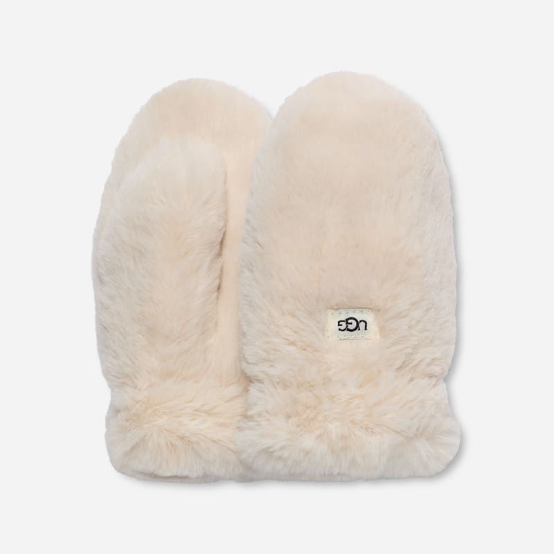 UGG Faux Fur Mitten for Kids in Nimbus, Size 2/4 YRS, Polyester