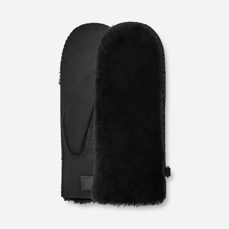 UGG Exposed Sheepskin Mitten for Women in Black, Size S/M, Shearling