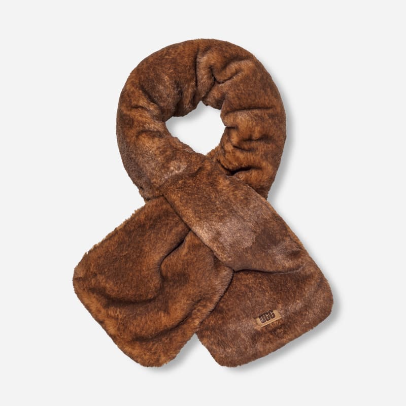 UGG Faux Fur Pull Thru Scarf for Women in Brown, Size OS, Polyester/Leather