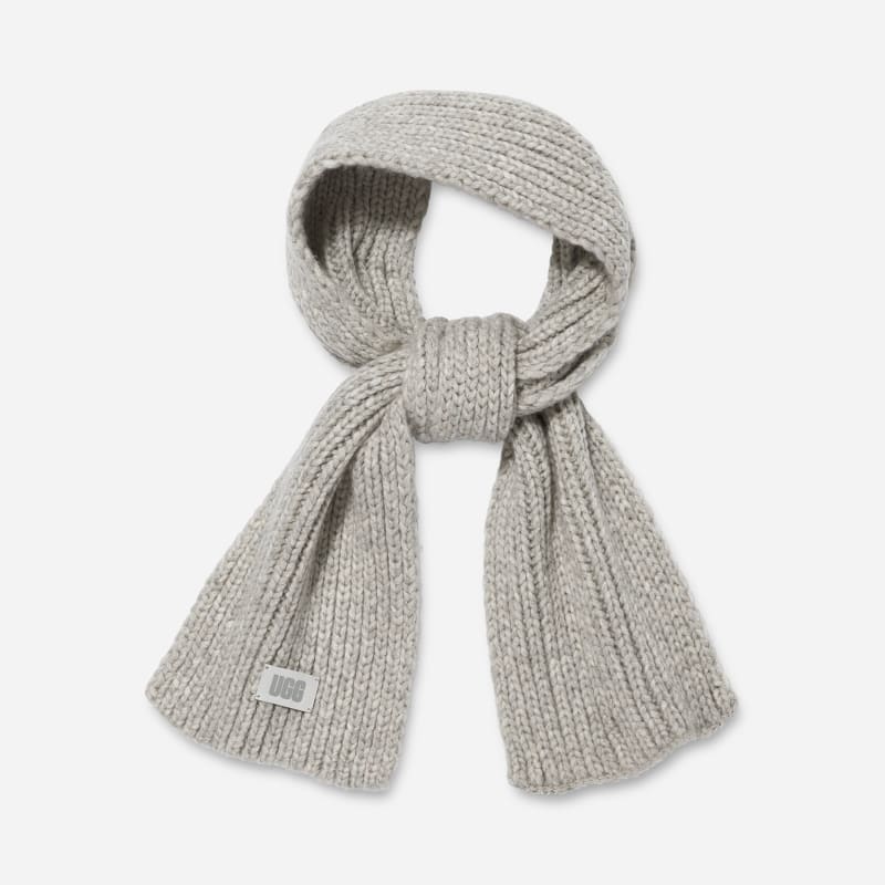UGG Chunky Scarf for Kids in Grey, Size OS, Leather/Wool