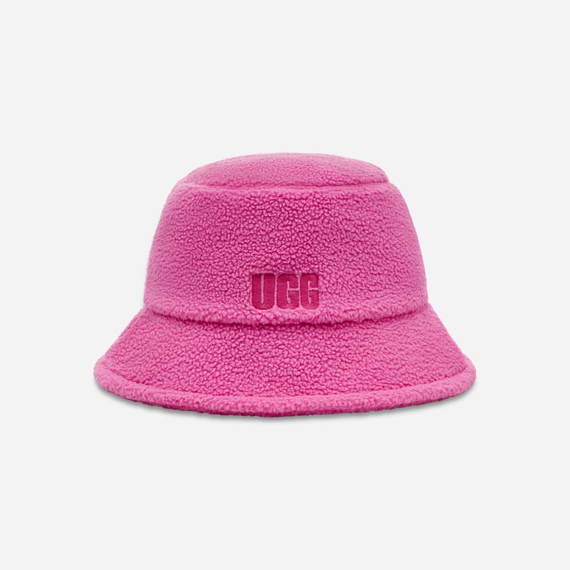 UGG Fleece Bucket Hat for Women in Solferino Pink, Size L/XL, Polyester