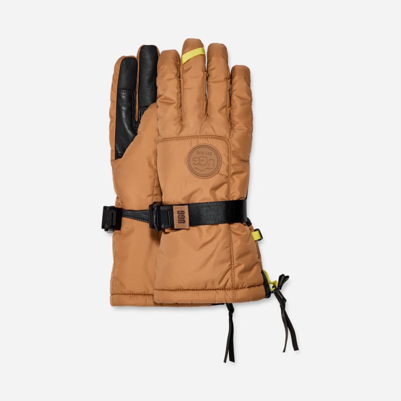 UGG Shasta Gauntlet Glove for Women in Brown, Size Large, Recycled Materials/Water-Resistant/Polyester